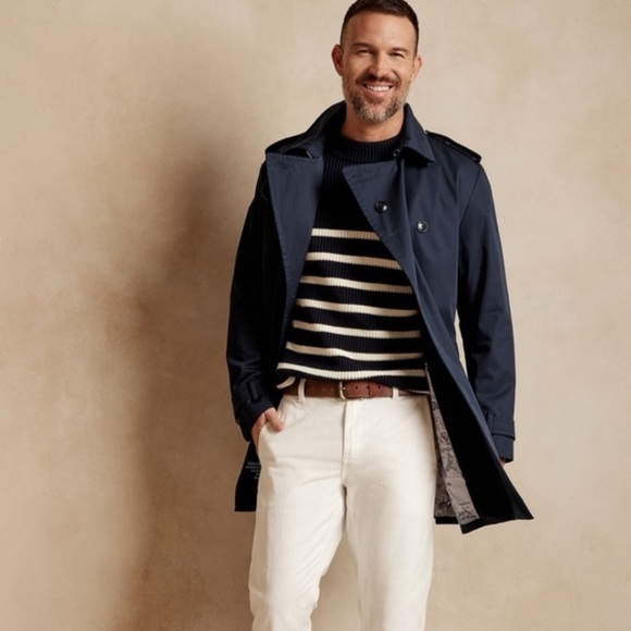 Banana Republic Other - Banana Republic Navy Water Resistant Trench Coat